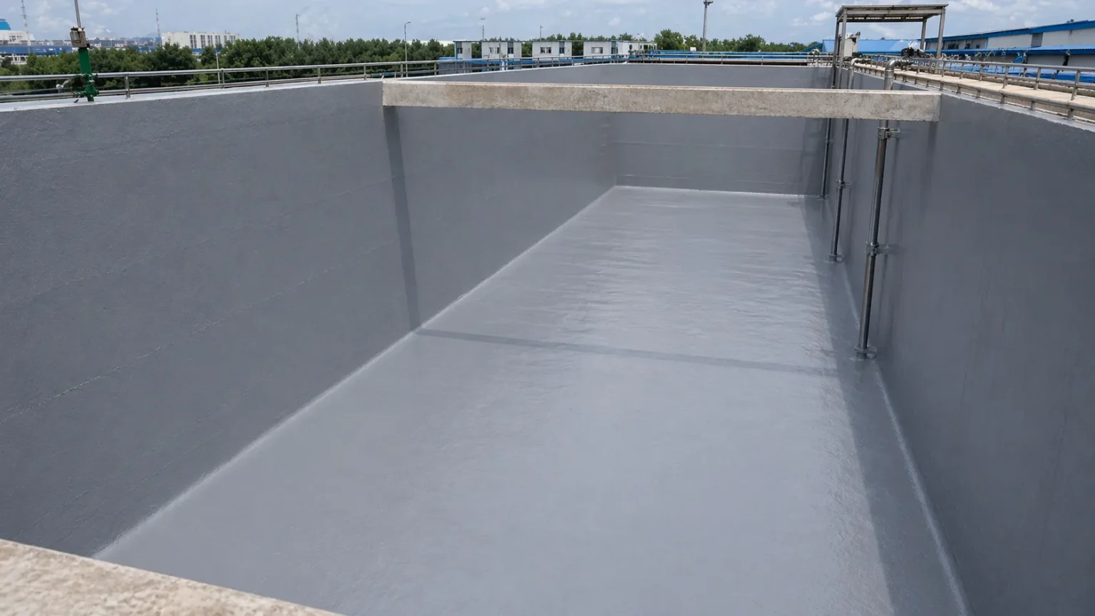 BW3-900 spray polyurea waterproof anticorrosion coating applied on an industrial floor