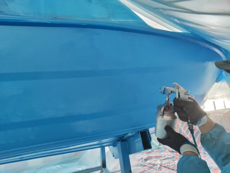 Close application detail of BW0-8028 polyaspartic metal protection coating