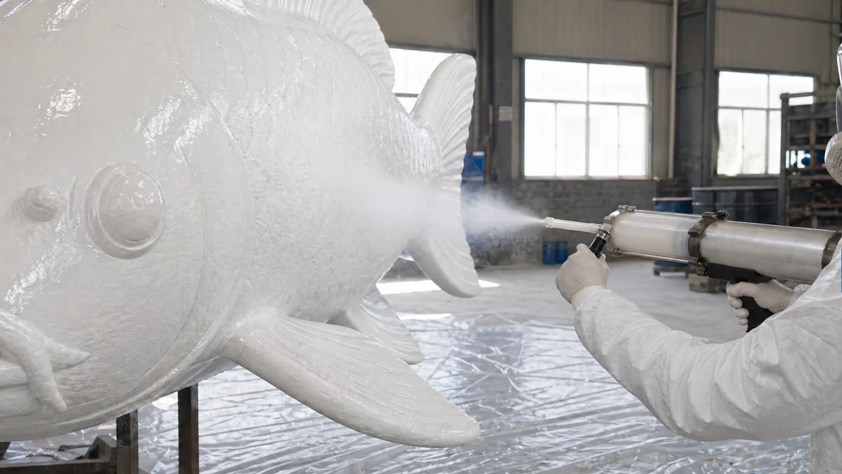 Spray application of BW3-562 cold-spray polyurea elastomer coating on a prepared surface