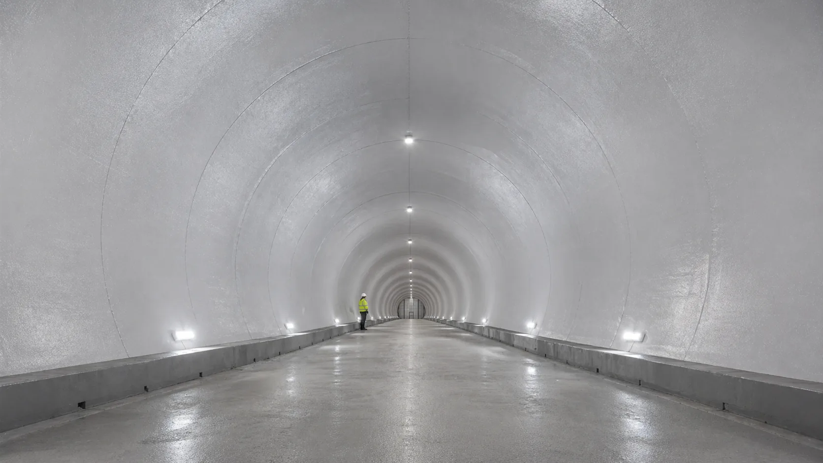 BW3-9007 fire-retardant polyurea anticorrosion protective coating applied inside a traffic tunnel