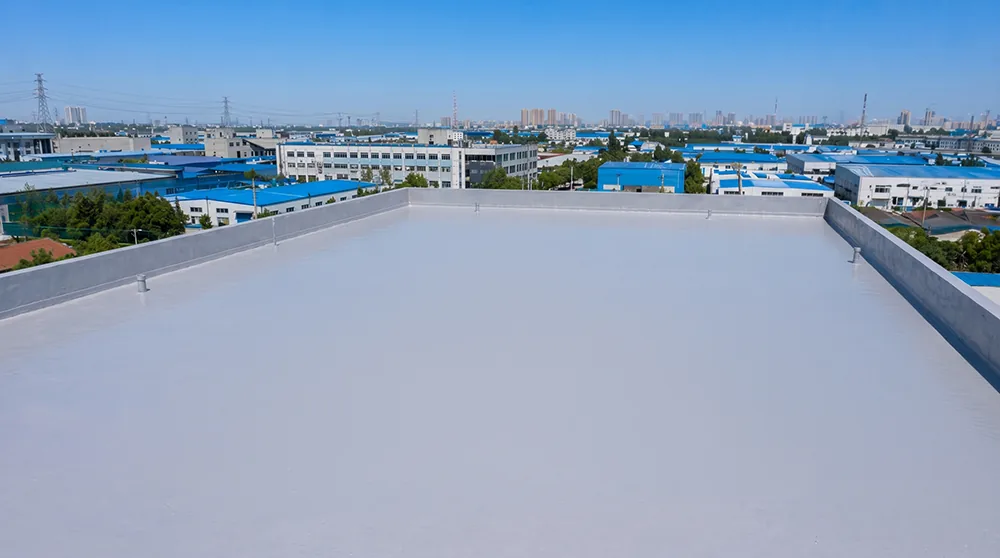 BW3-951 spray polyurea waterproof anticorrosion coating applied on an industrial roof