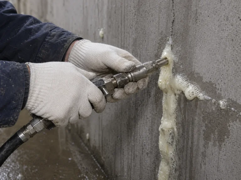 Close injection detail of BW6-190 polyurea grouting plugging agent for concrete leakage repair