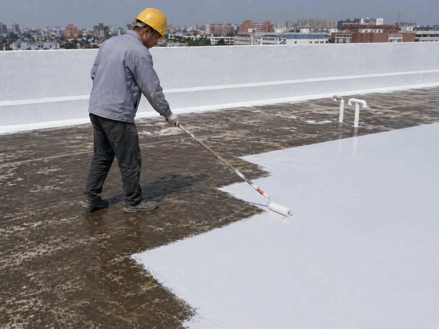 BW6-9539 aliphatic hand-applied polyurea protective coating roller application detail
