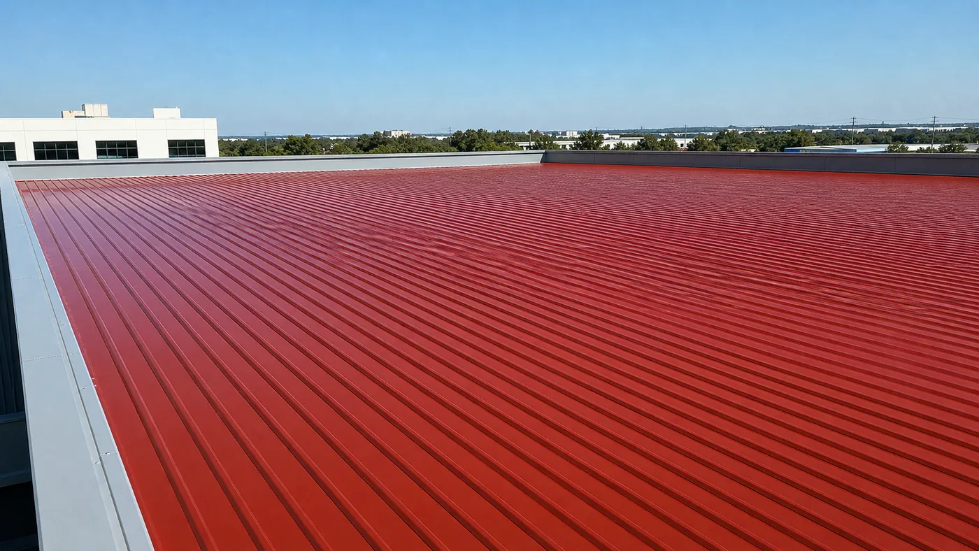 Finished steel roof surface coated with BW8008 cathodic disbonding resistant metal primer
