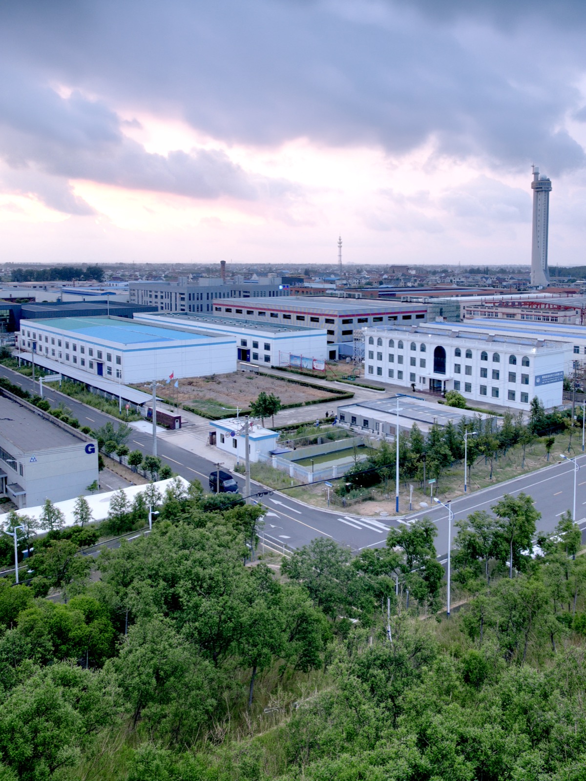 Aerial view of a protective coating manufacturing facility