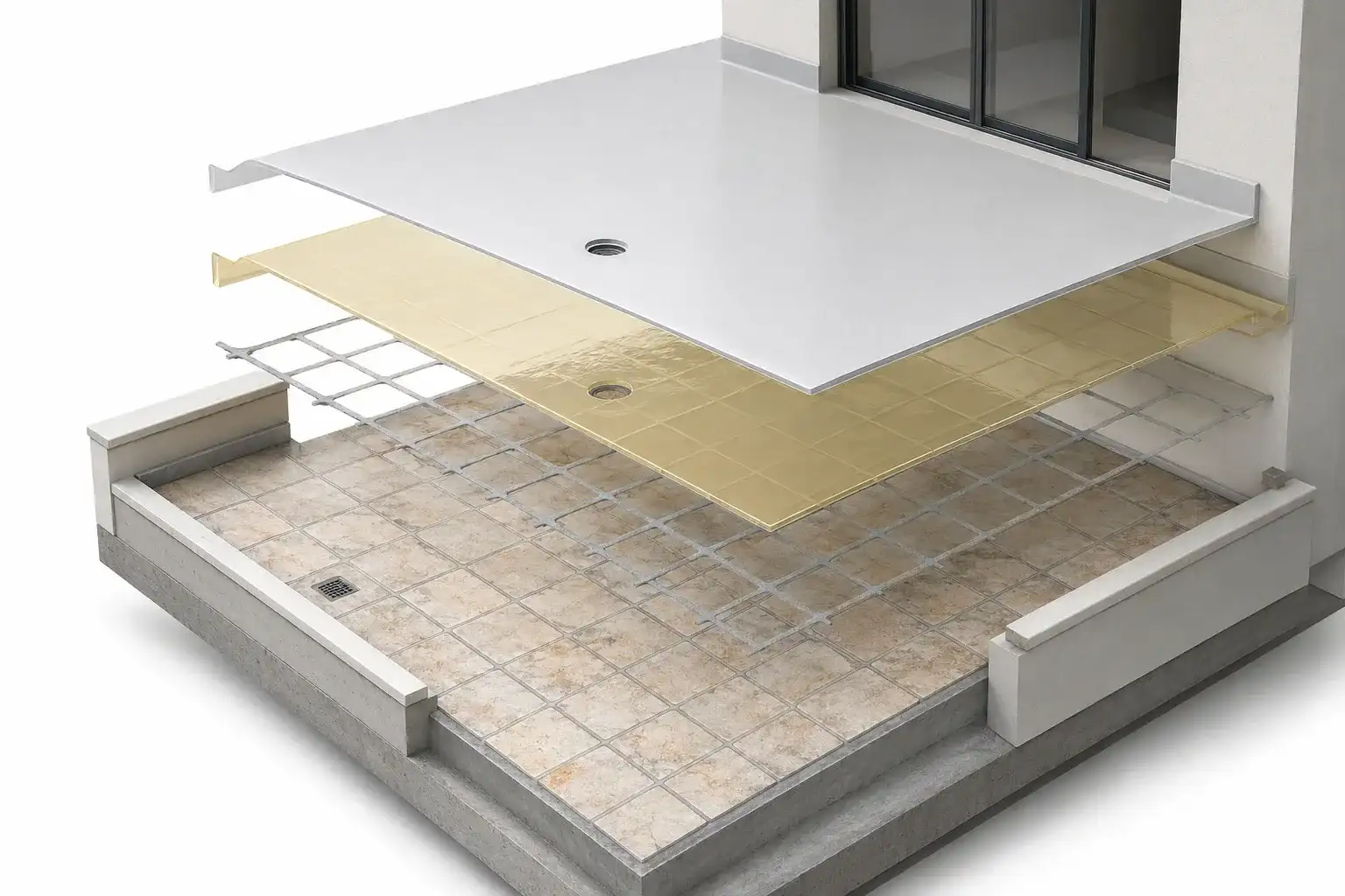 BW8032 surface overlay waterproofing and protection layer for old tile renovation system