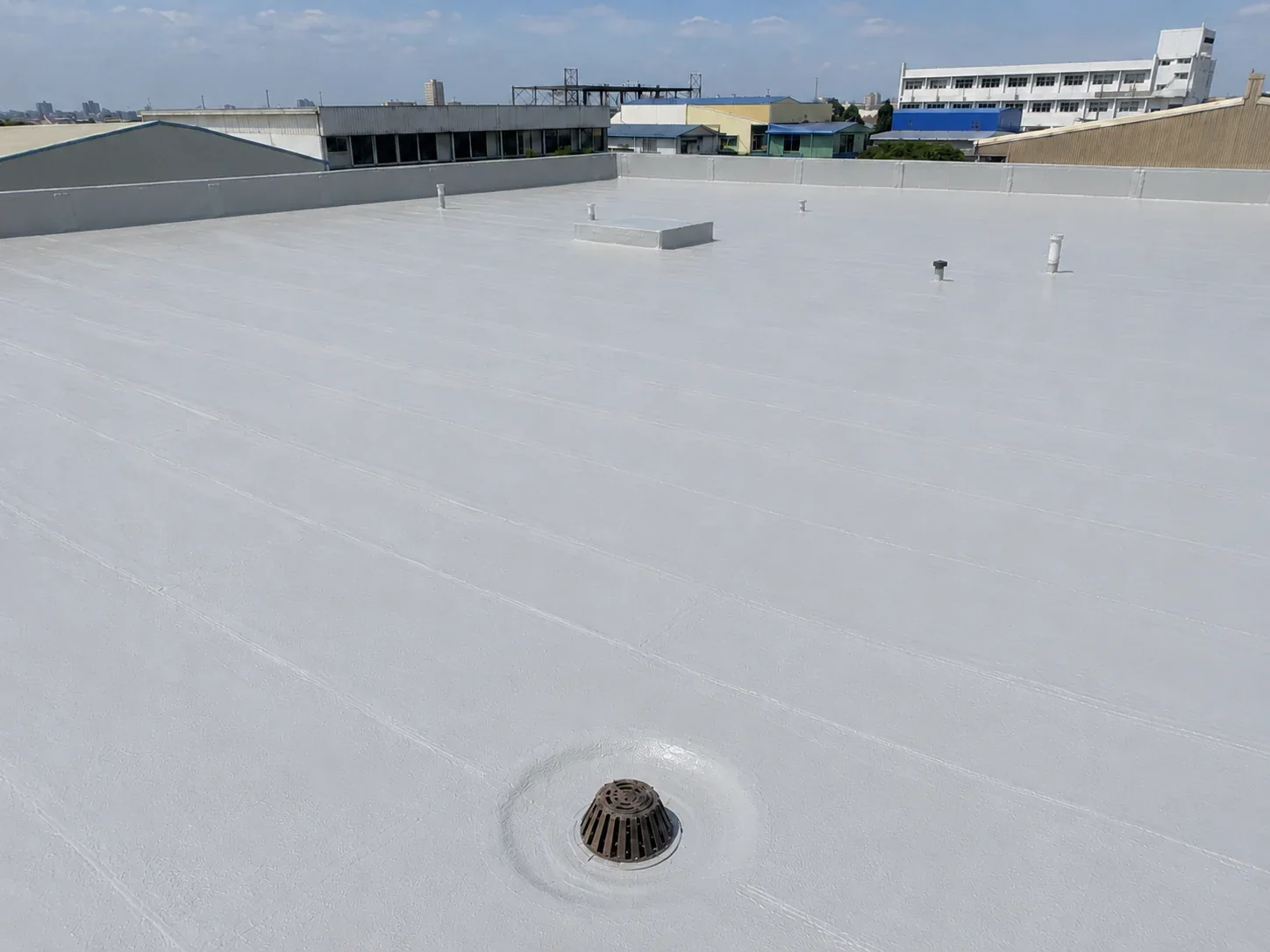 BW0-8029 exposed topcoat for old waterproofing membrane overlay renovation over BW6-9528 membrane and polyester fabric reinforcement details
