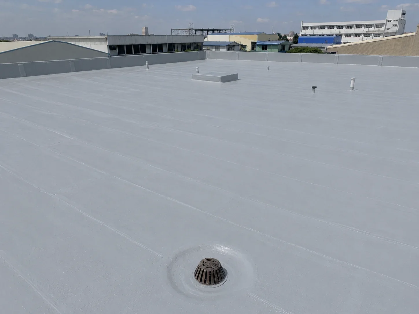 Full-area BW6-9528 hand-applied polyurea membrane for old waterproofing membrane overlay renovation with polyester fabric reinforcement and BW0-8029 topcoat