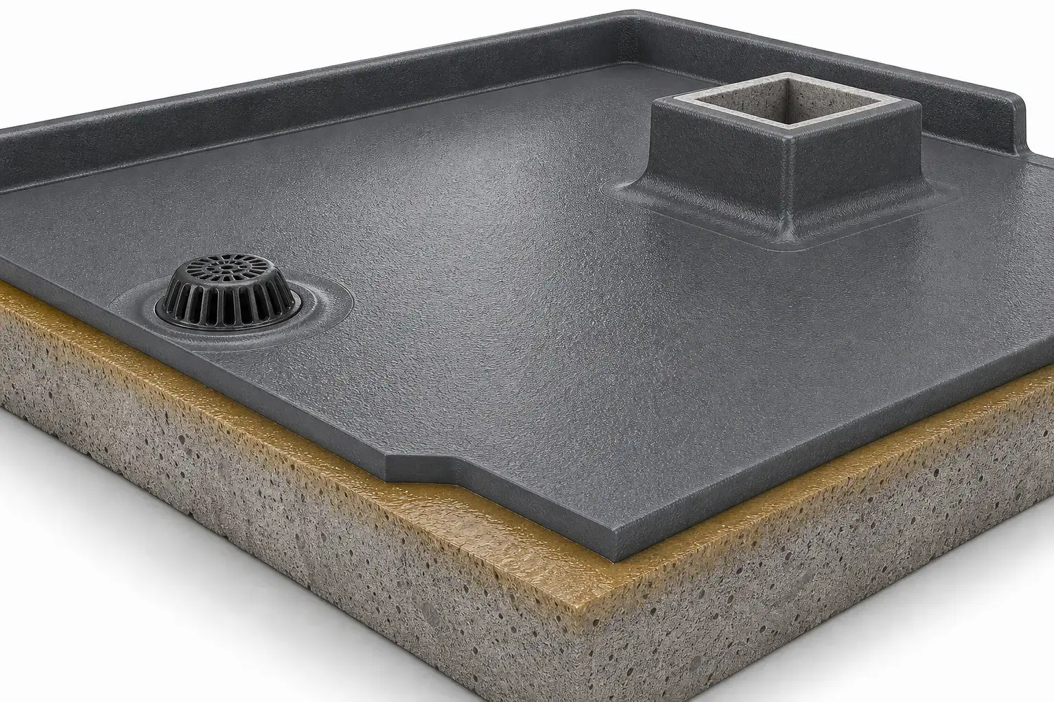 BW3-900 spray polyurea waterproofing membrane forming a seamless roof protection layer