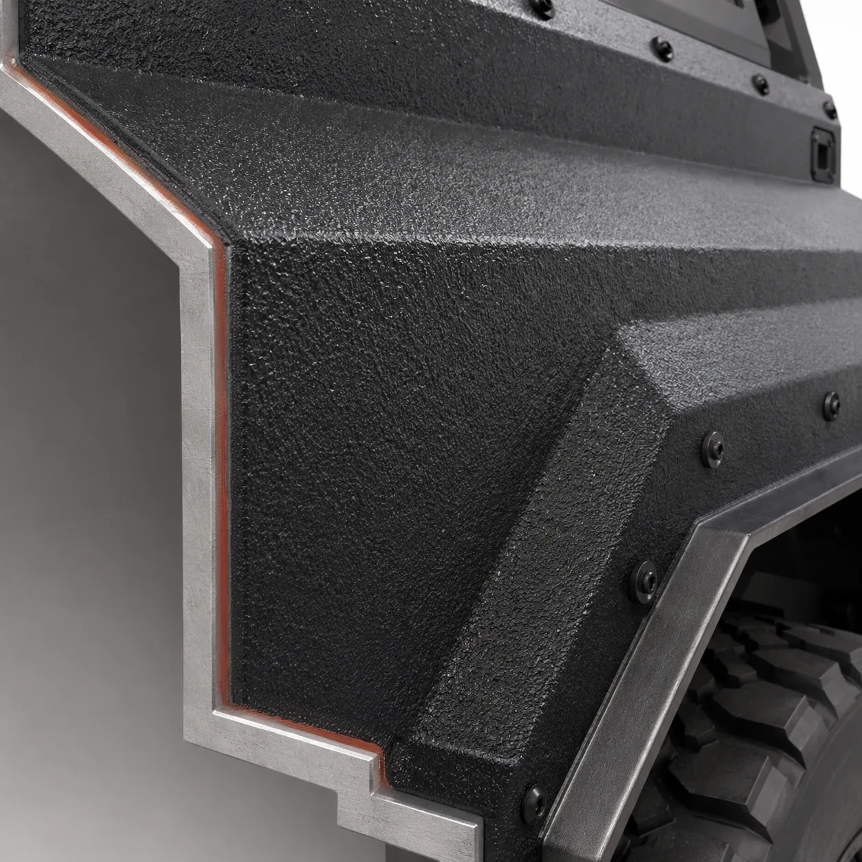 BW3-319 high-strength spray polyurea protective layer detail for vehicle wear and impact protection