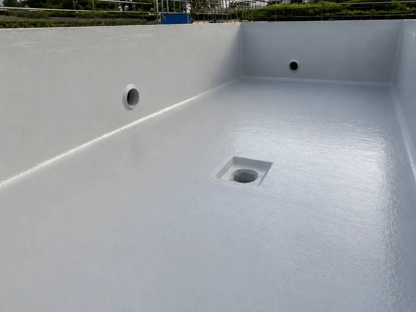 Finished BW3-951 anti-corrosion surface inside concrete wastewater tank