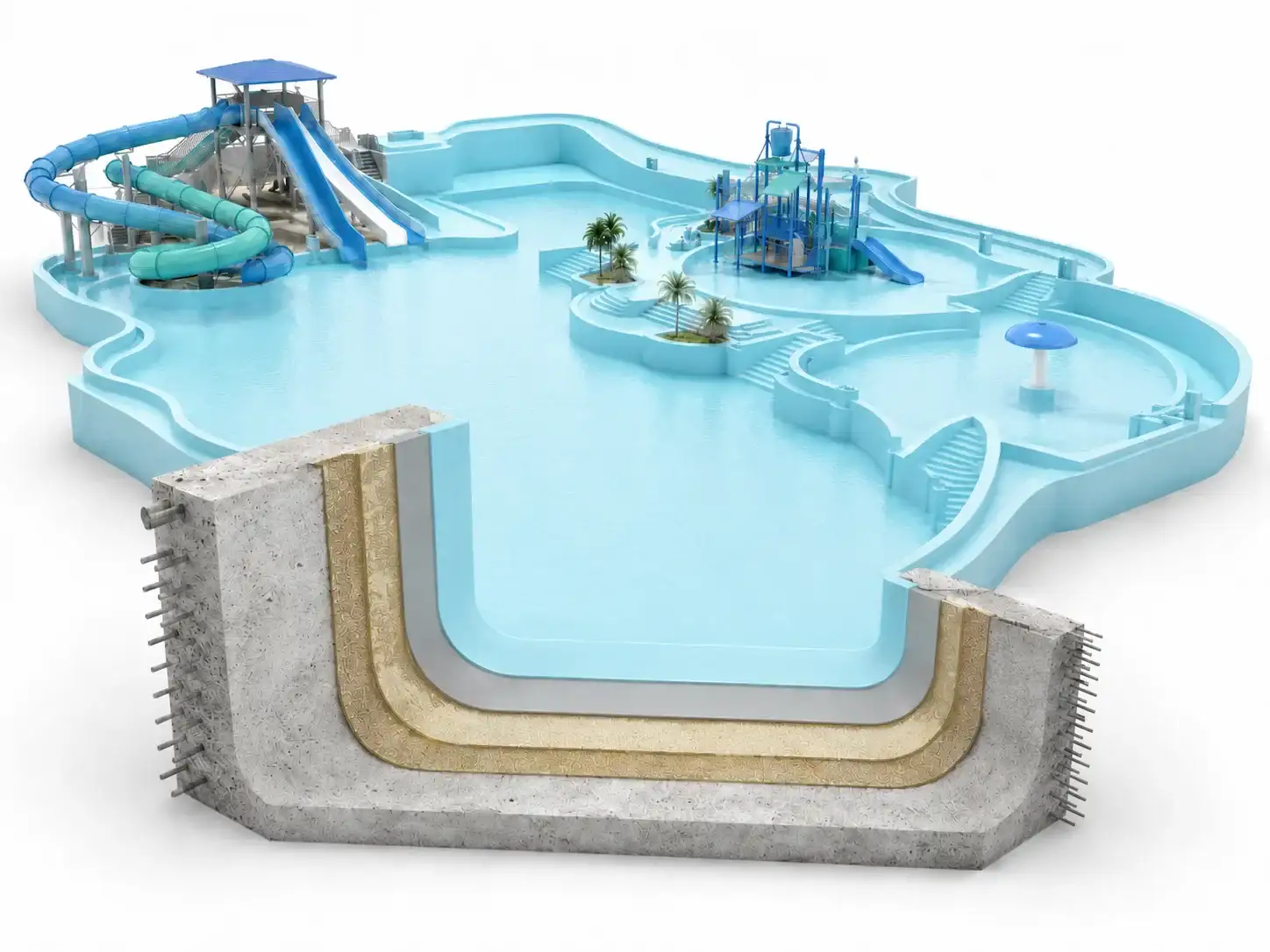 Water-retaining concrete spray polyurea waterproofing system overview with BW3-900 and BW0-8029