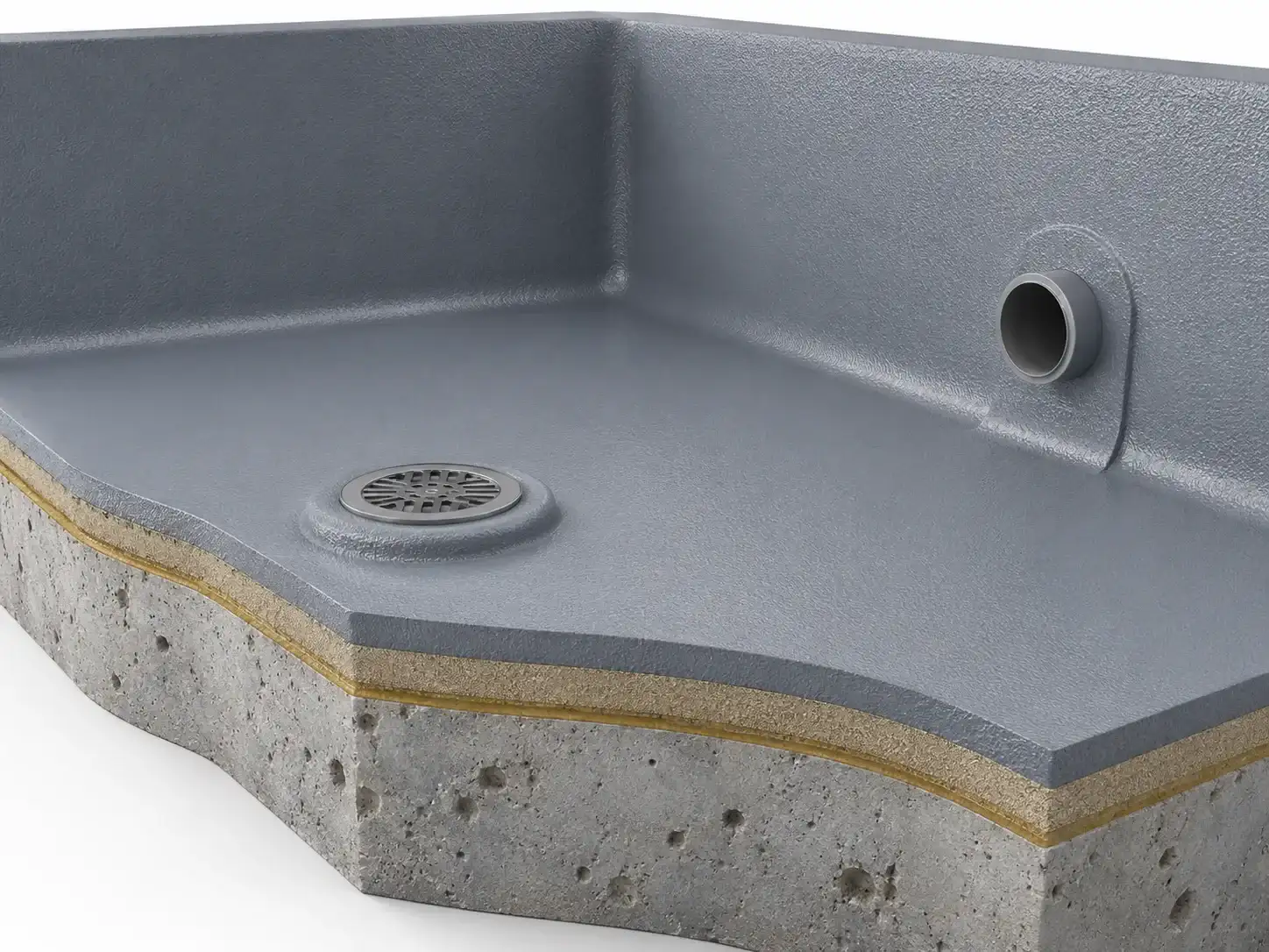 BW3-900 spray polyurea main waterproofing membrane in a pool system