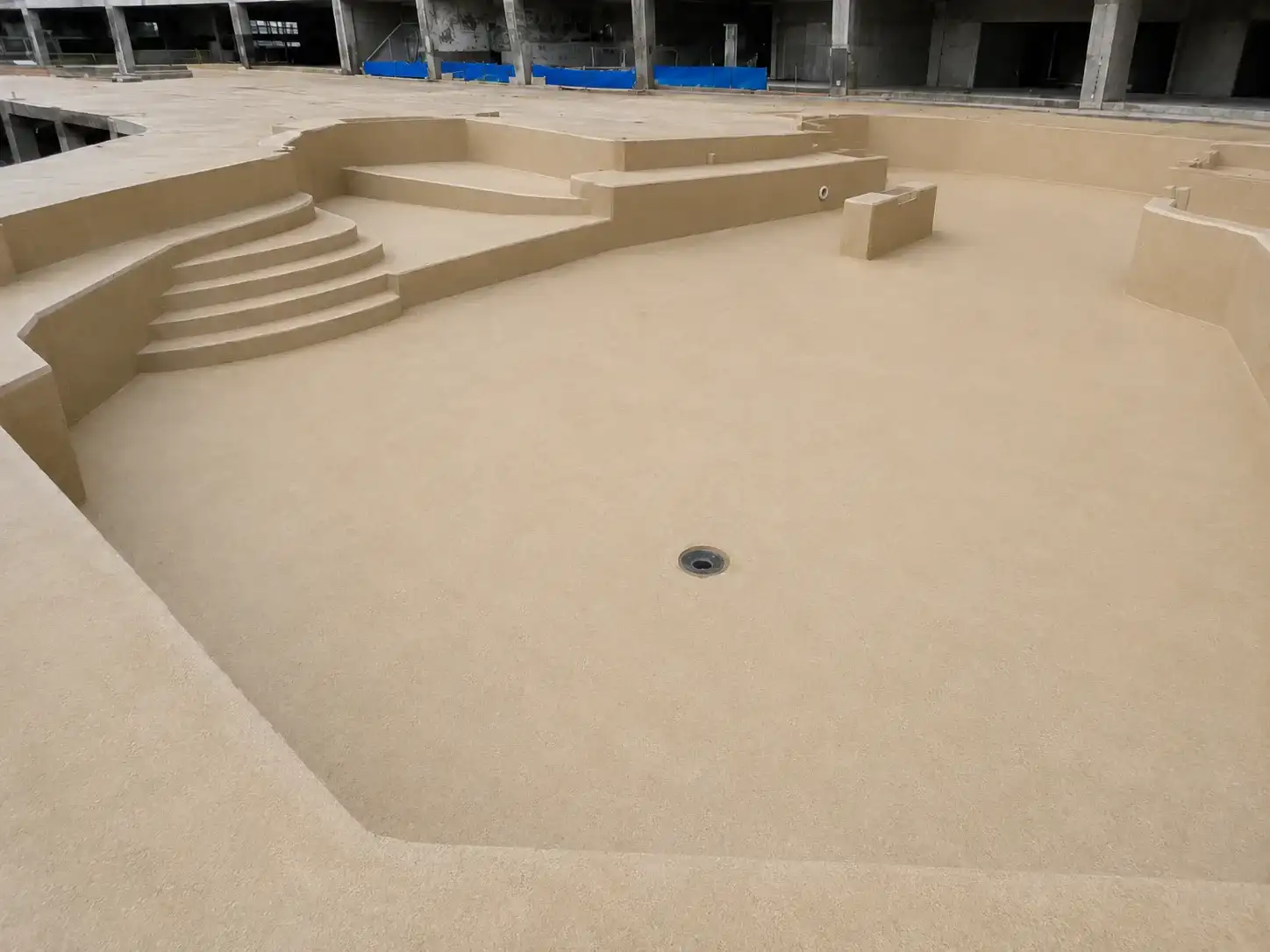 BW8010 quartz sand leveling repair application before BW3-900 spray polyurea