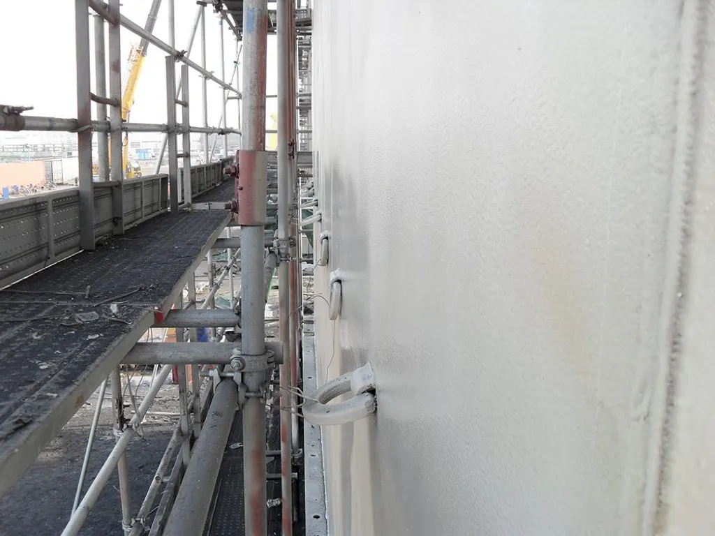 Finished protective coating surface for desalination infrastructure project