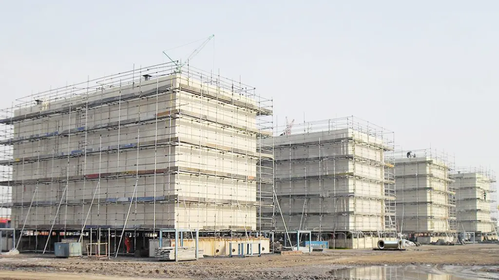 Desalination project module handling with protective coating applied