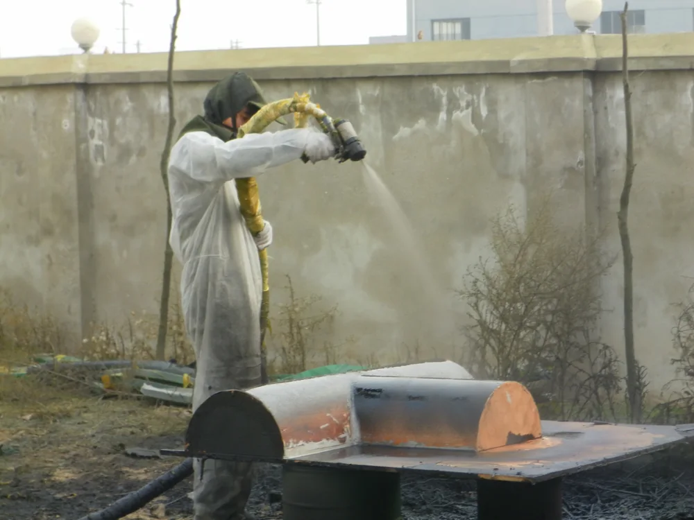 BW3-319 spray polyurea coating work on hydraulic equipment part