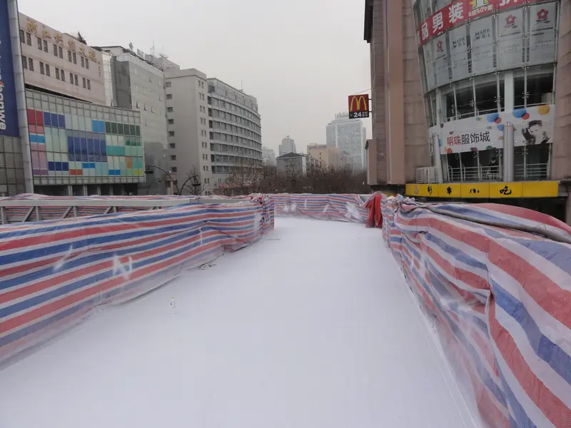 Hangzhou Yan'an Road pedestrian overpass walkway with polyurea protective coating