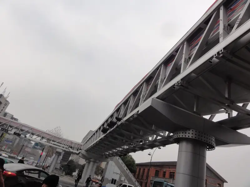 Exterior steel structure of pedestrian overpass with BW0-8028 anti-corrosion coating