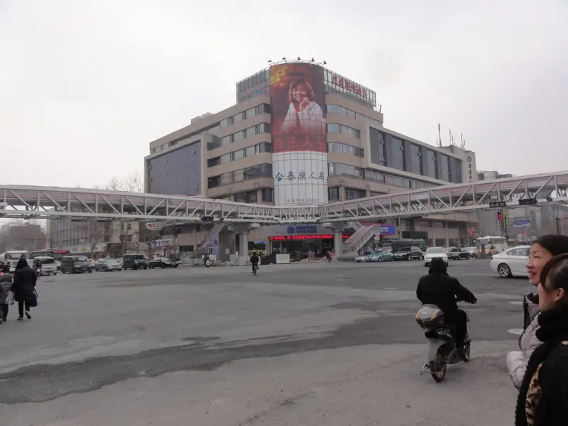 Pedestrian overpass walkway and exterior steel structure protection case
