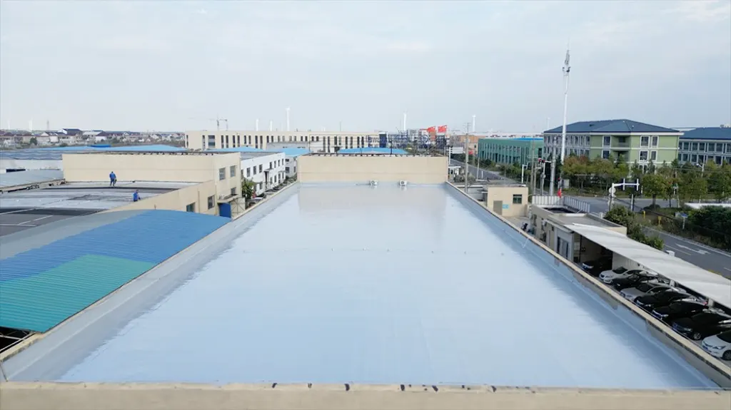 Industrial roof old membrane overlay protection project