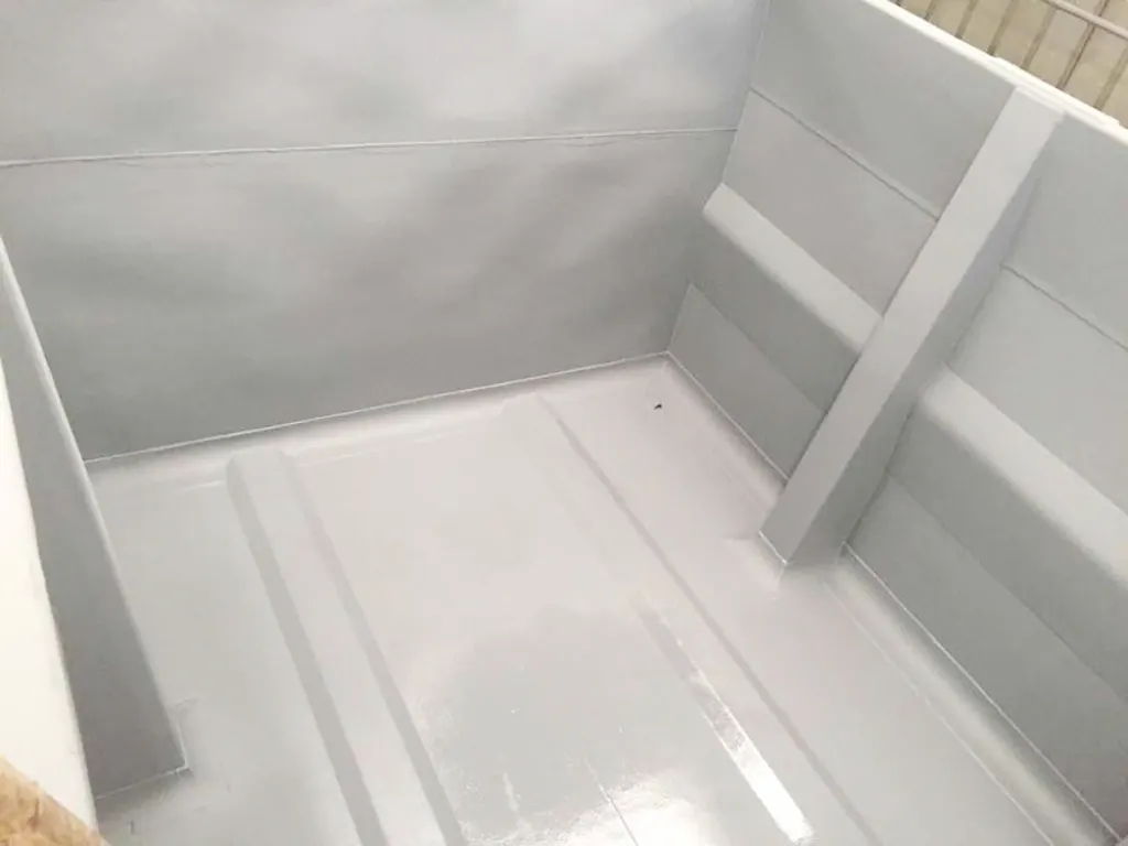 Finished polyurea truck liner interior surface