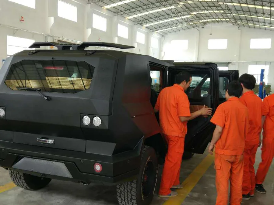 Rear body area of special-purpose vehicle with matte protective finish