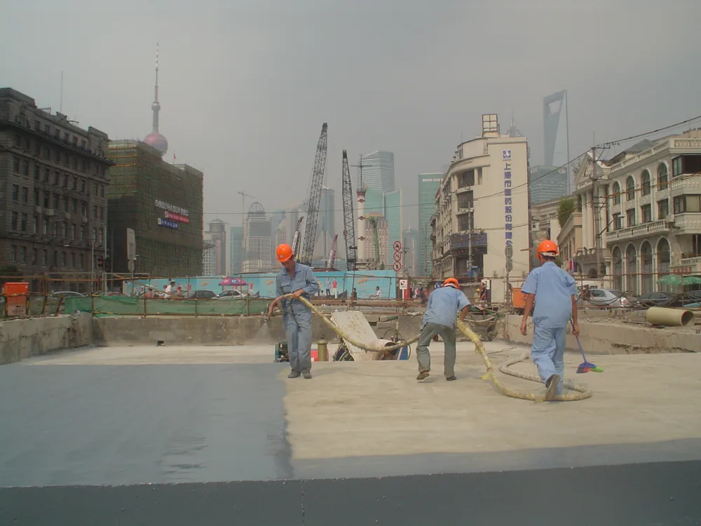 Finished BW3-951 spray polyurea membrane on tunnel roof deck
