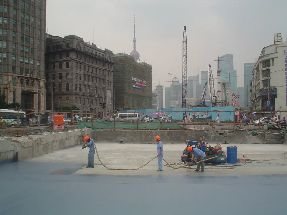 Concrete top slab waterproofing protection with spray polyurea coating