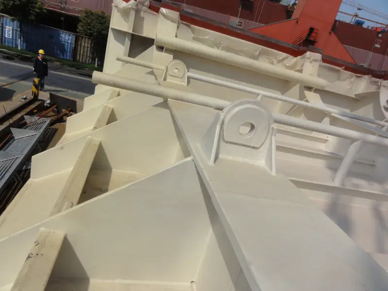 Ship hull-section steel details around stiffeners and welded joints