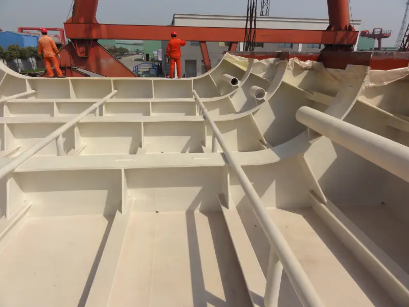 Internal ship steel structure coating around ribs and compartment details