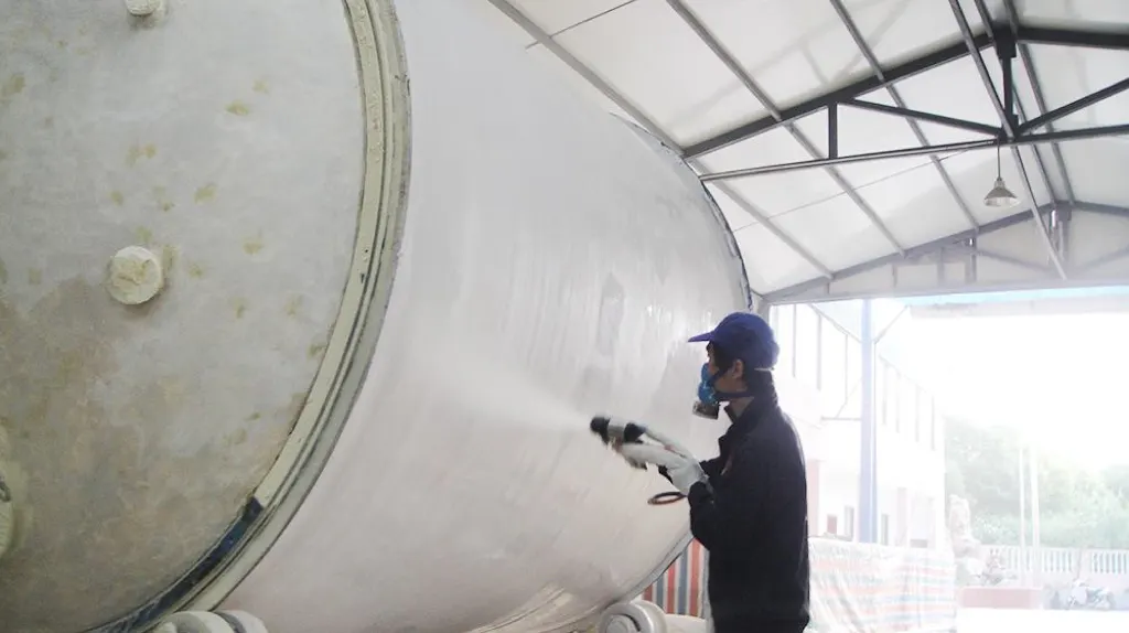 Finished polyurea coated aerospace equipment shell