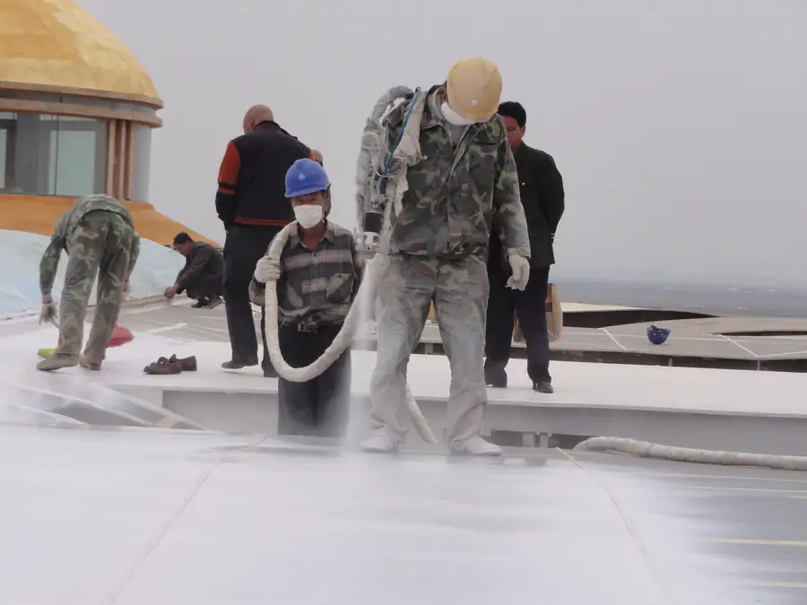 BW8009 primer and BW3-900 spray polyurea roof waterproofing application