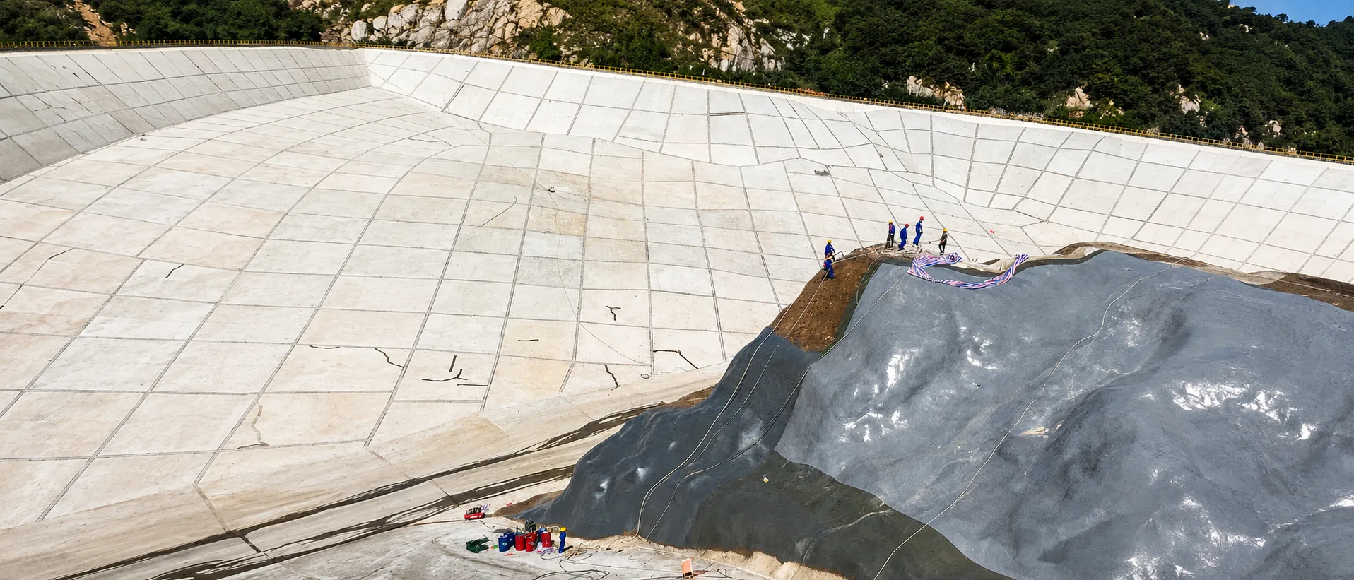 BW Polyurea reservoir slope waterproofing project case with protective coating application